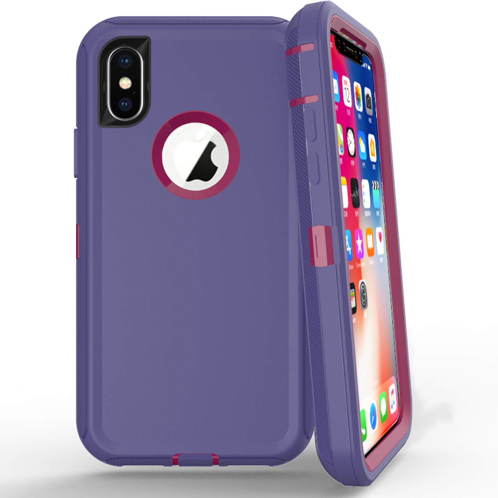 iPHONE Xs Max Armor Robot Case (Purple Hot Pink)